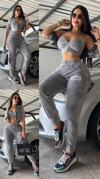 CONJUNTO TRIO JOGGER  ACID WASH NOA