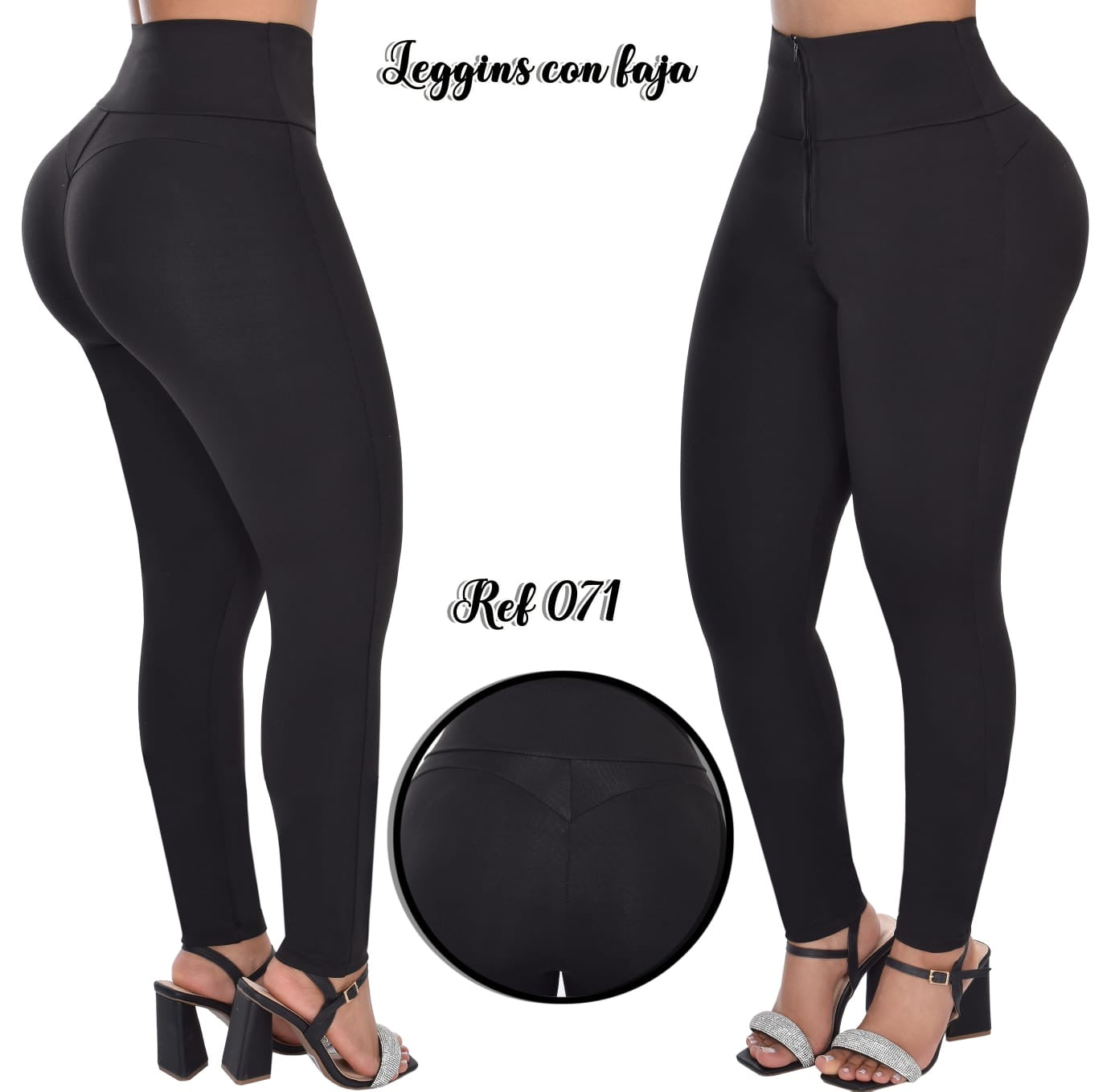 LEGGINS CON FAJA LEVANTA COLA  REF 071